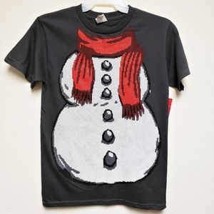 Grey Christmas Snow Man Unisex Holiday Shirt